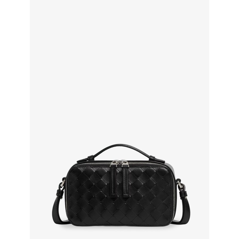 Leather clutch bag with Intrecciato motif