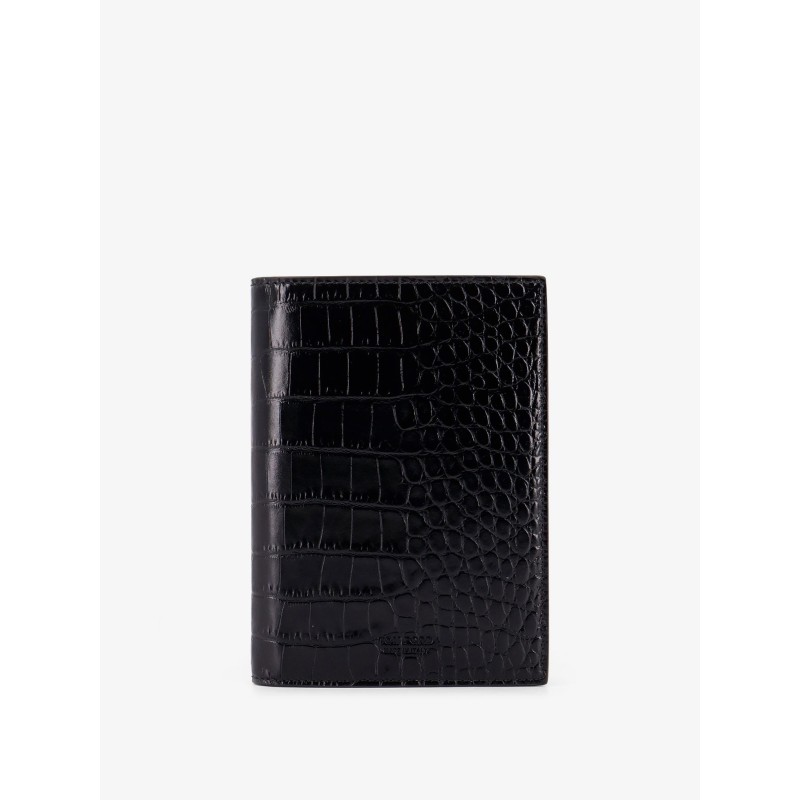 Crocodile-print leather wallet
