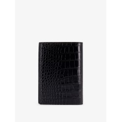 Crocodile-print leather wallet