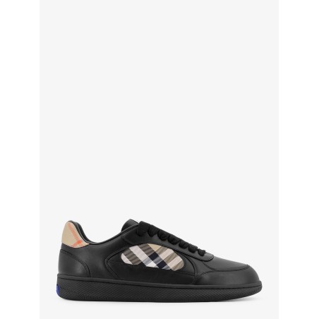 Leather sneakers with Traditional Check inserts