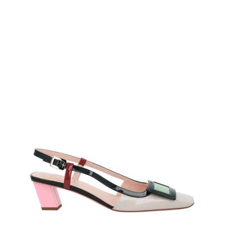 "LACQUERED" SLINGBACK PUMPS