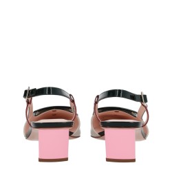 "LACQUERED" SLINGBACK PUMPS