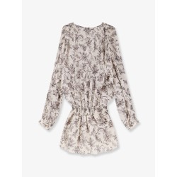 Short cotton dress with floral pattern