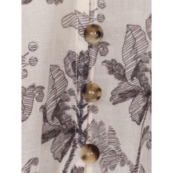 Short cotton dress with floral pattern