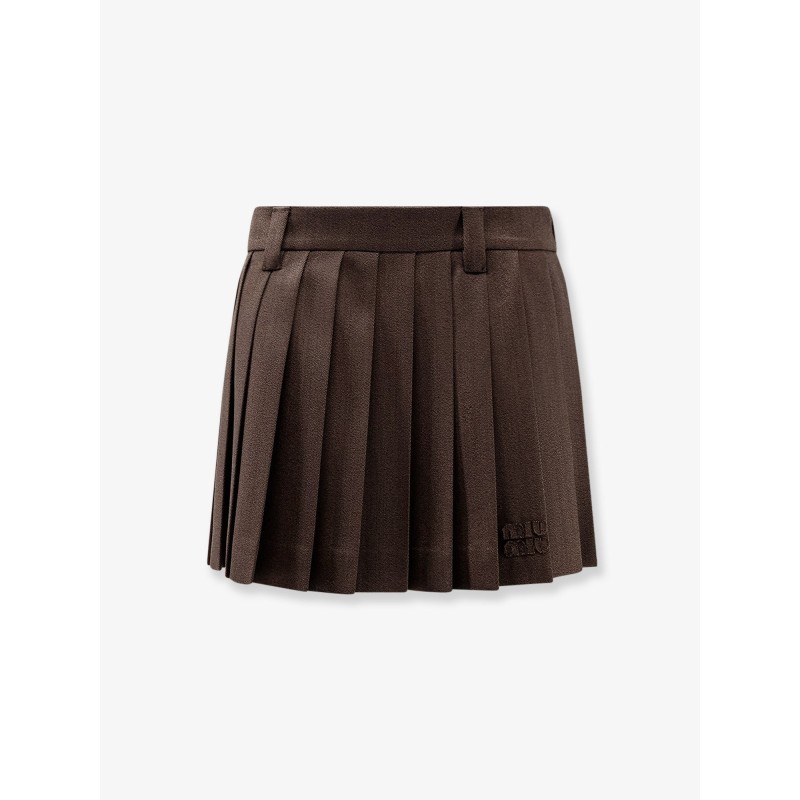 Cover fabric pleated mini skirt
