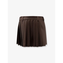Cover fabric pleated mini skirt
