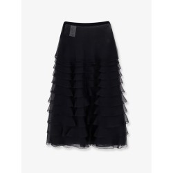 Voile ruffle skirt