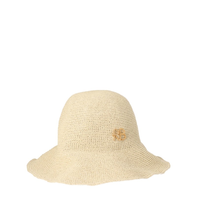 STRAW HAT WITH EMBROIDERED LOCO