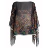 PAISLEY PRINT SILK PONCHO TOP