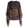 PAISLEY PRINT SILK PONCHO TOP