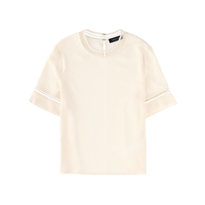 T-SHIRT WITH TRANSPARENT DETAILS