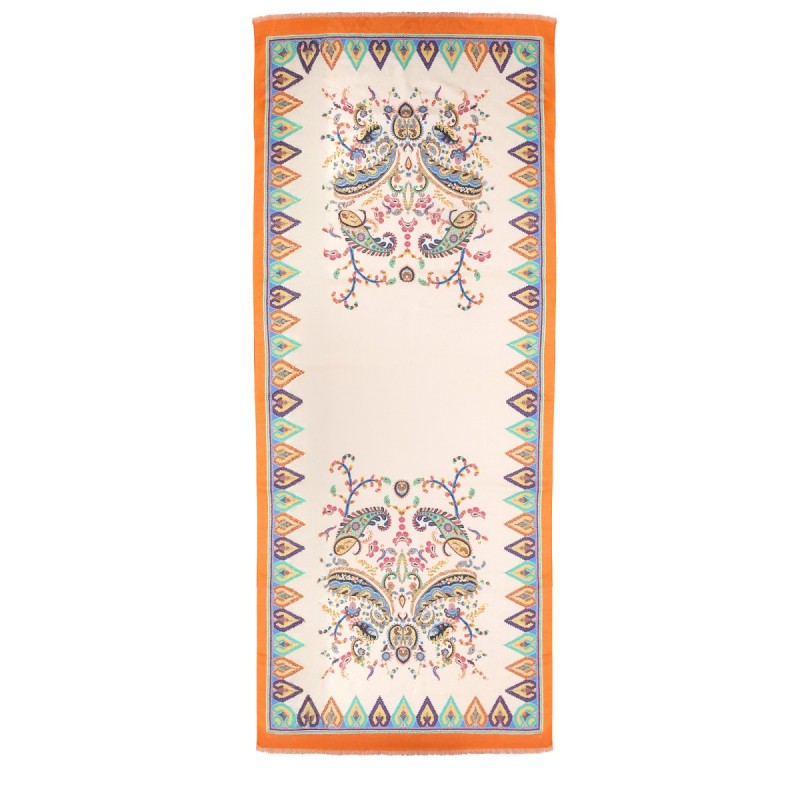SCARF WITH FLORAL PAISLEY PATTERN