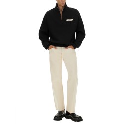 ZIPPERED TURTLENECK SWEATSHIRT