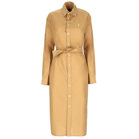 COTTON AND LINEN MIDI DRESS