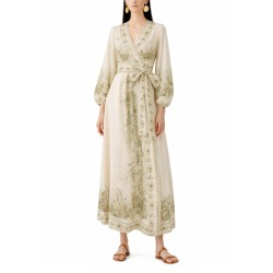 "WONDERLUST" WRAP MIDI DRESS