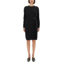 KNIT DRESS WITH BROOCH