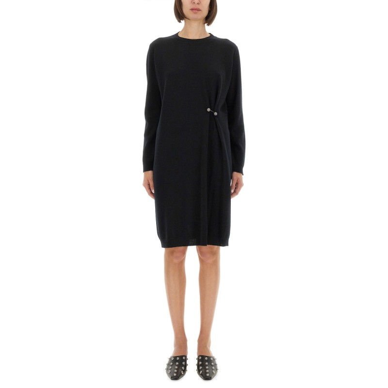 KNIT DRESS WITH BROOCH