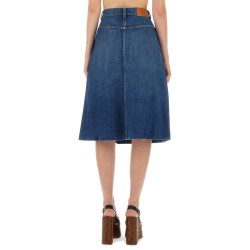 DENIM KNEE-LENGTH SKIRT