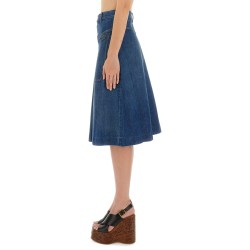 DENIM KNEE-LENGTH SKIRT