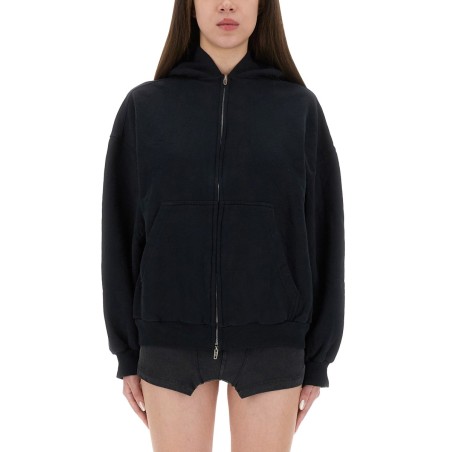 "FLIPPED" ZIPPERED SWEATSHIRT