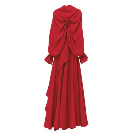 DRAPED LONG EVENING DRESS