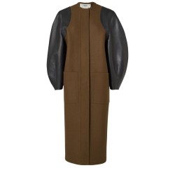 WOOL AND LEATHER COAT