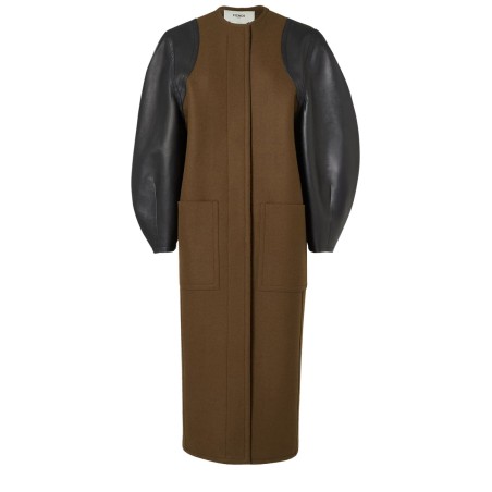 WOOL AND LEATHER COAT