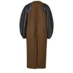 WOOL AND LEATHER COAT