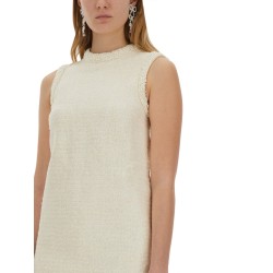 BOUCLE MINI DRESS WITH PEARLS