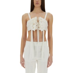 COTTON AND SILK VOILE CROP TOP