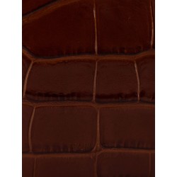 Croco print leather laptop pouch