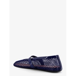 Mesh Ballet Flats with patent leather profile