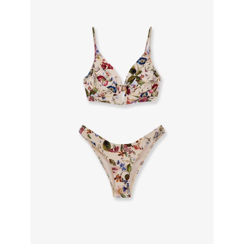 Nylon bikini with floral print