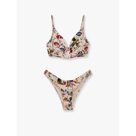 Nylon bikini with floral print