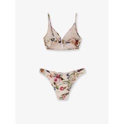 Nylon bikini with floral print