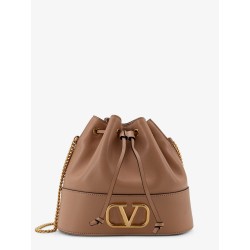 Leather Bucket bag with VLogo Signature