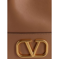 Leather Bucket bag with VLogo Signature