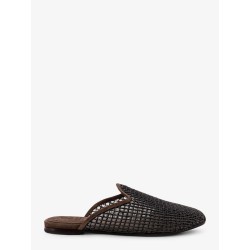 Mesh and suede sandals with Monili details