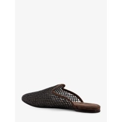 Mesh and suede sandals with Monili details