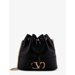 Leather bucket bag with VLogo Signature
