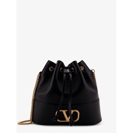 Leather bucket bag with VLogo Signature