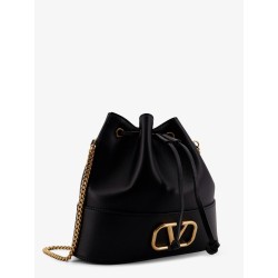 Leather bucket bag with VLogo Signature