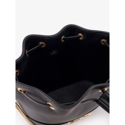 Leather bucket bag with VLogo Signature