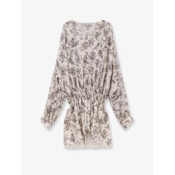 Short cotton dress with floral pattern