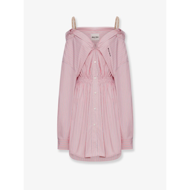 Striped cotton shirt dress