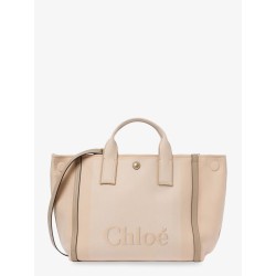 Chloé Carry striped jacquard fabric crossbody bag with oversized logo on the front