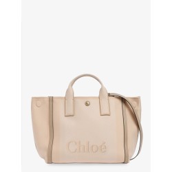 Chloé Carry striped jacquard fabric crossbody bag with oversized logo on the front