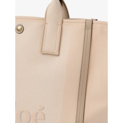 Chloé Carry striped jacquard fabric crossbody bag with oversized logo on the front