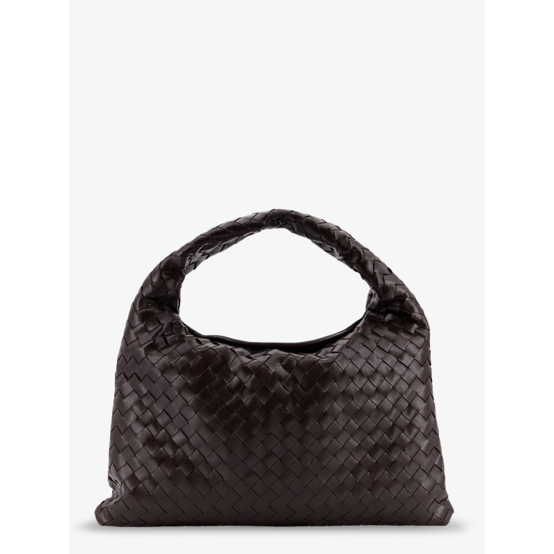 Hop leather shoulder bag with woven effect