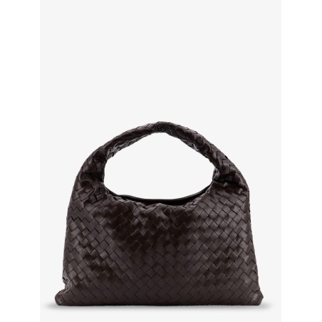 Hop leather shoulder bag with woven effect